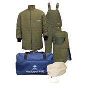 CAT4 ArcGuard RevoLite Arc Flash Kit with Short Coat & Bib Overall, NO GLOVES in Olive